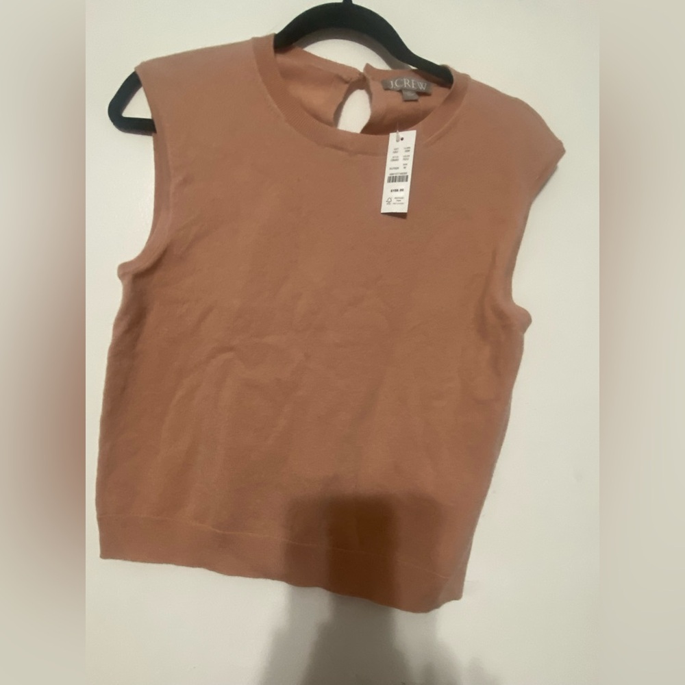 J.Crew Featherweight cashmere-blend cropped sweater shell - Picture 3 of 4